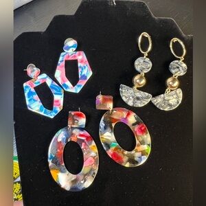 Acrylic Earring Bundle 3 Pair